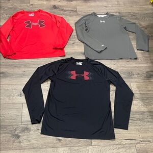 Under Armour Kids Long Sleeve Tees - Red, Gray, Black